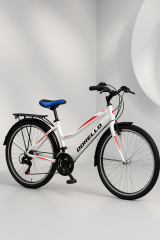 Dorello bisiklet 2650 model beyaz kırmızı 26 jant camurluklı bagajlı sepetli model beyaz bisiklet dorello