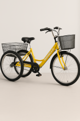 Dorello Bisiklet 2690 Model Dorello 3 Tekerlekli Sarı Kargo Bisikleti – Sepetli, Şehir İçi Taşıma Bisikleti
