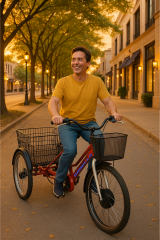 Dorello 3 Tekerlekli Kargo Bisikleti – Sepetli, pazar bisiklet sahil bisikleti elektrikli bisiklet