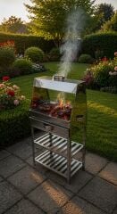 DORELLO UYUMLU PASLANMAZ ÇELİK MANGAL KATLI BÖLMESİ MEVCUTUR