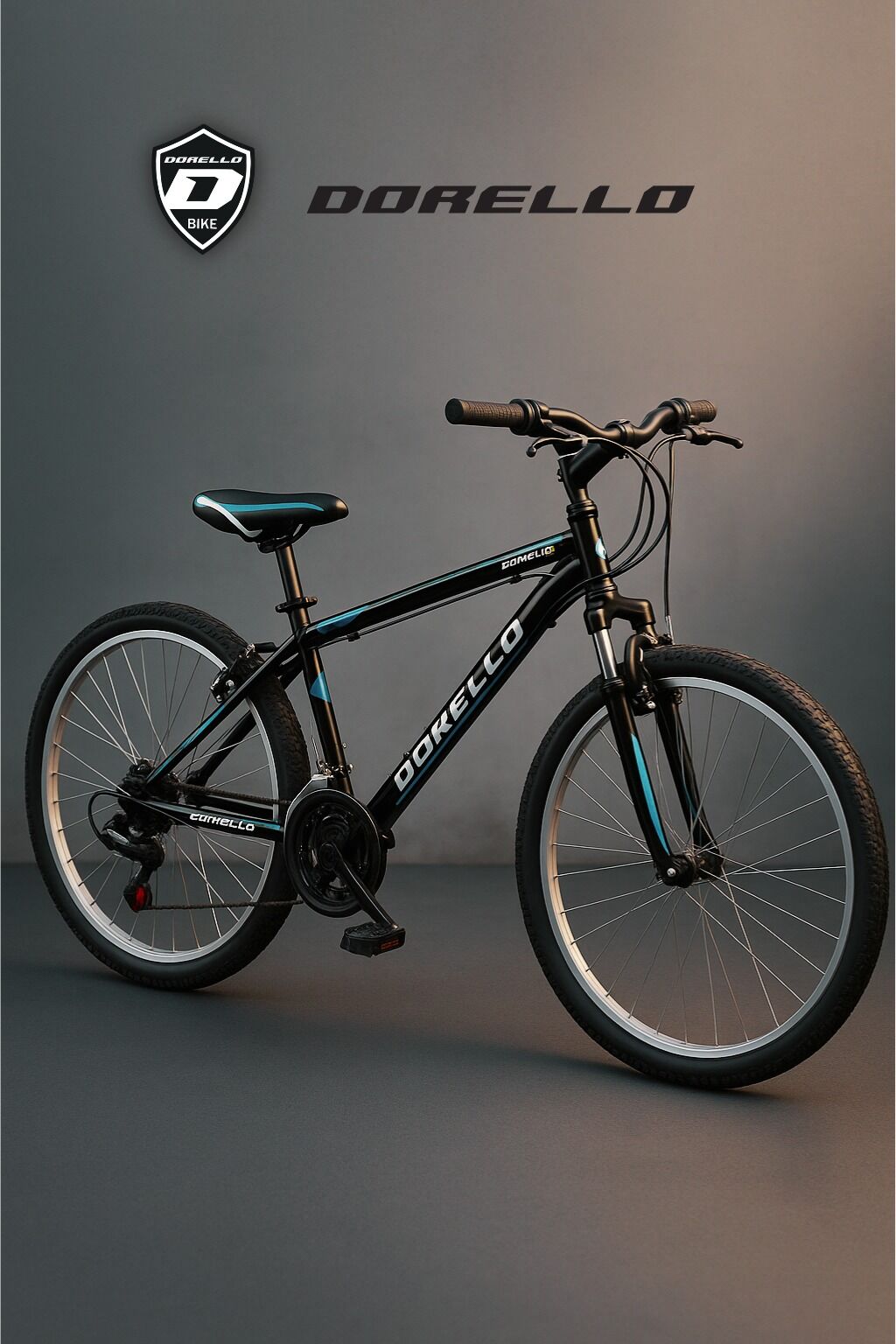 Dorello 24 Jant Erkek Dağ Bisikleti – Vitesli, Amortisörlü, Siyah Mavi Tasarım