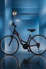 Dorello 28 Jant Vitesli Şehir Bisikleti – Siyah Kırmızı İnce Tekerlek Alanya Model Spor Bisiklet 2840