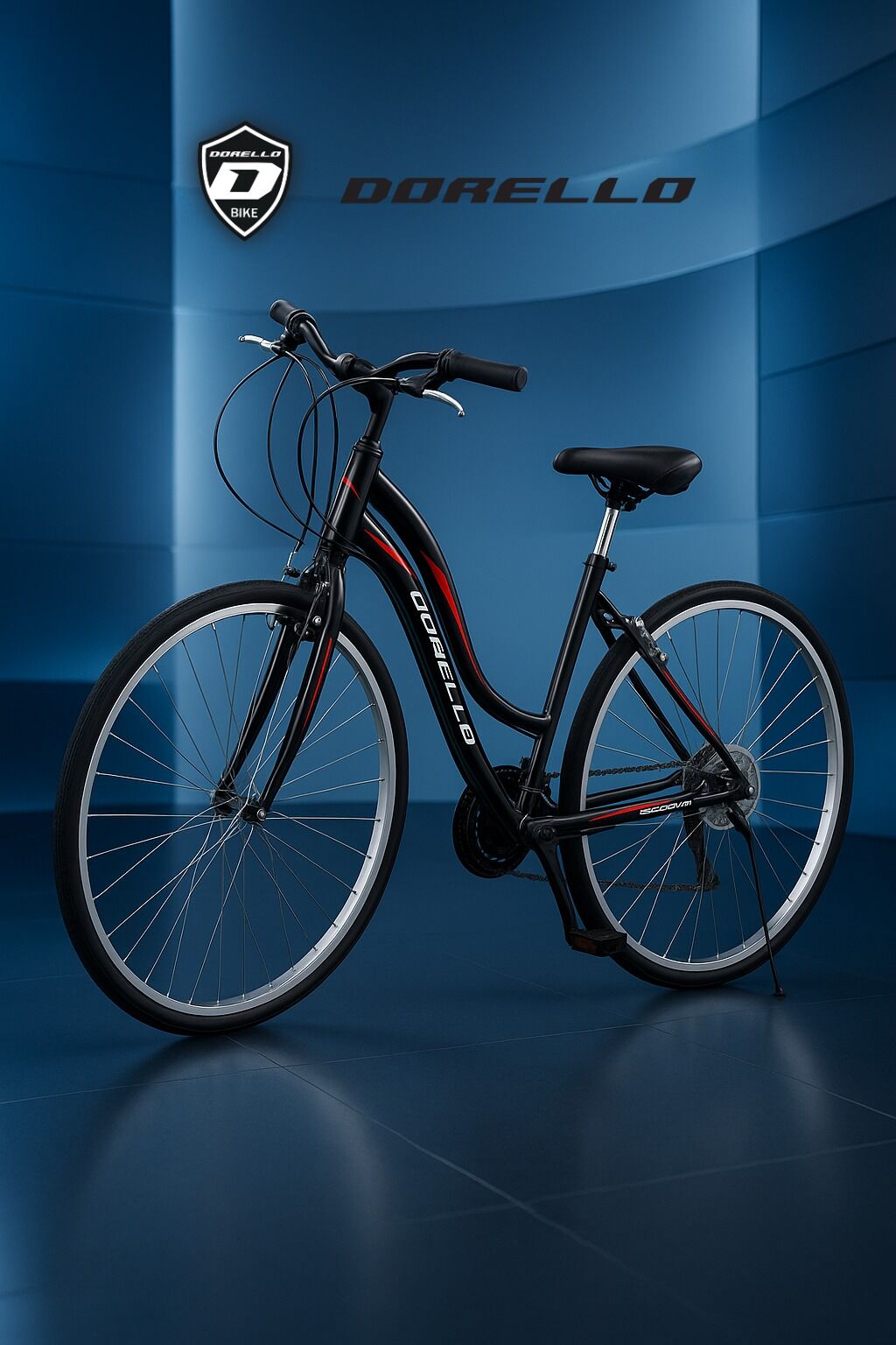 Dorello 28 Jant Vitesli Şehir Bisikleti – Siyah Kırmızı İnce Tekerlek Alanya Model Spor Bisiklet 2840