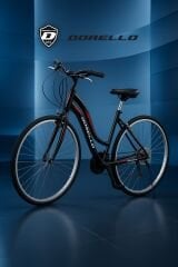 Dorello 28 Jant Vitesli Şehir Bisikleti – Siyah Kırmızı İnce Tekerlek Alanya Model Spor Bisiklet 2840