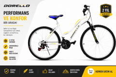 Der neue Rhythmus der Stadt: Dorello Forever Komfort und Leistung vereint – 21-Gang-Fahrrad mit Federung, Modell 2641 White Lady Yellow, Federgabel