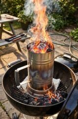 Holzkohlekamin – Schnelle und rauchfreie Holzkohleverbrennungskammer – Praktischer Feueranzünder für Grills, Barbecues und Camping Dorello