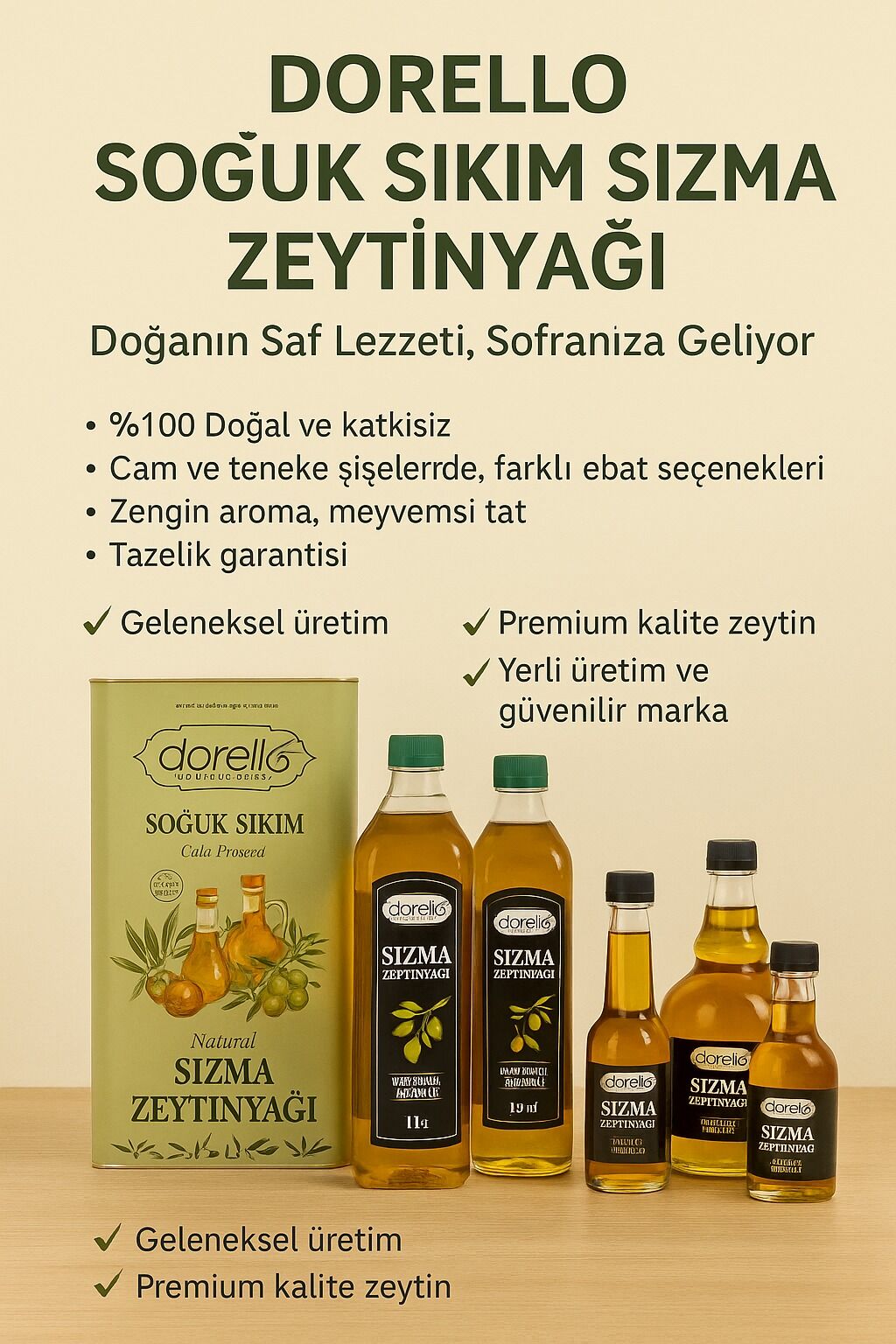 Zeytinyağı 1 litre Dorello zeytinyağı