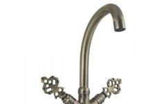 Osmanlı Motifli Çift Kollu Lavabo Bataryası – Eskitme Pirinç