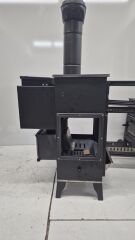 Pelet Camlı Kuzine Tipi Odun Sobası – Fırınlı, Yüksek Verimli