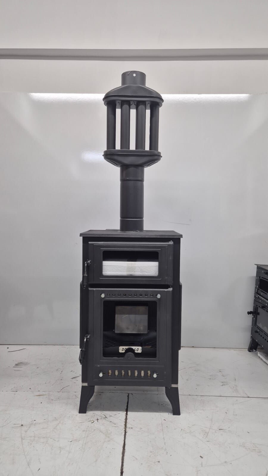 Pelet Camlı Kuzine Tipi Odun Sobası – Fırınlı, Yüksek Verimli