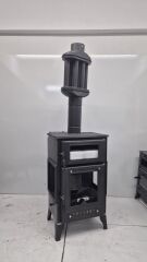 Pelet Camlı Kuzine Tipi Odun Sobası – Fırınlı, Yüksek Verimli