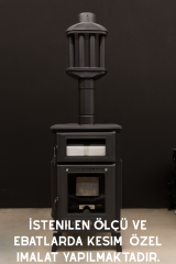 80 x 48 Yüksek Isıya Dayanıklı Şömine Kuzine Soba Camı 4 mm - Seramik Cam (Bal Rengi, Şeffaf)