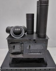 Kamp Sobası – Odun/Kömür Yakıtlı, Cam Kapaklı, Baca Borulu ve Saç Tapla