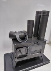 Kamp Sobası – Odun/Kömür Yakıtlı, Cam Kapaklı, Baca Borulu ve Saç Tapla