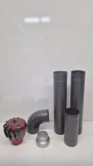 Kreiselrohr-Set (2 x 70 cm Rohre, 1 x 33 cm Rohr, Winkelstück und 10'' → 13'' Adapter)