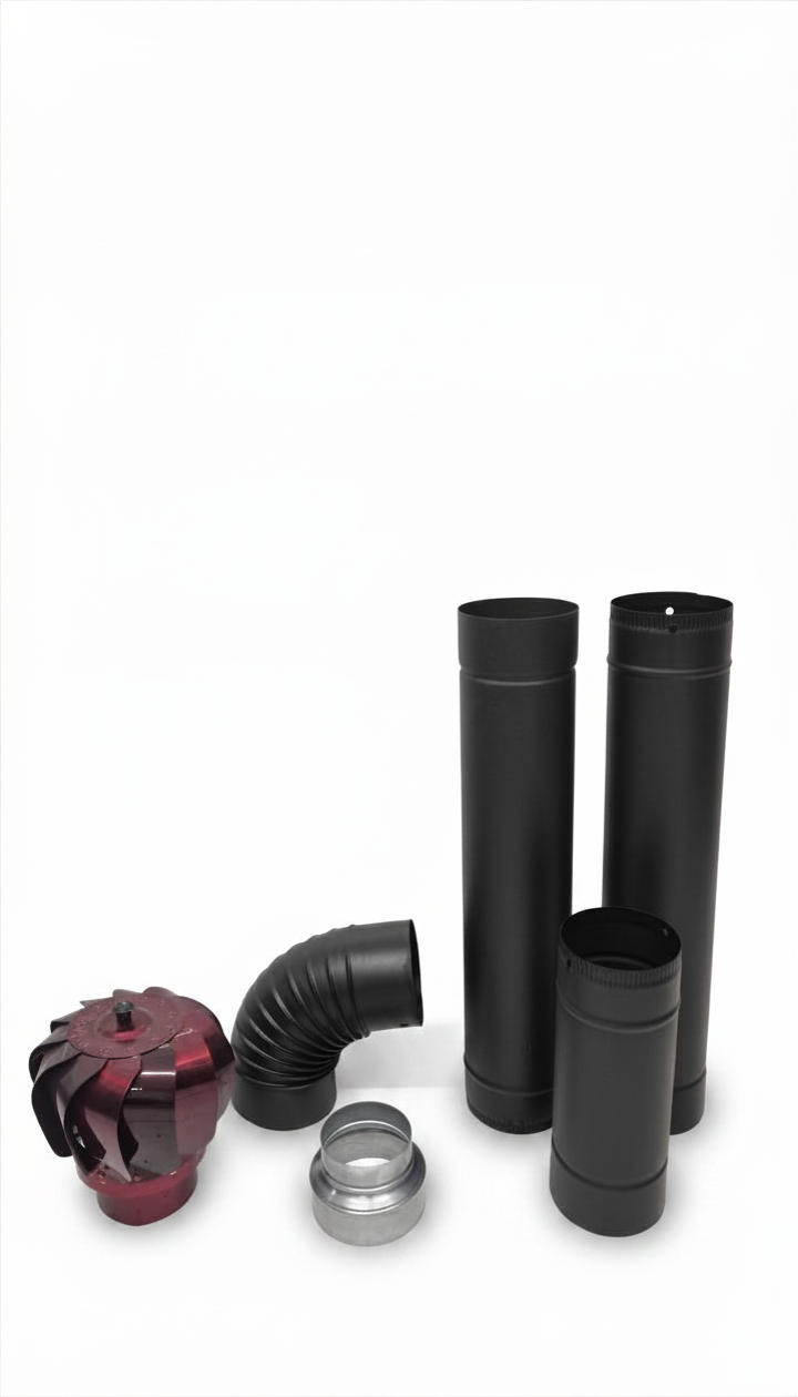 Fırıldaklı Boru Seti (2 Adet 70 cm, 1 Adet 33 cm Boru, Dirsek ve 10’’ → 13’’ Dönüştürücü Aparat)