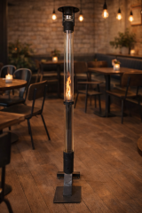 Stilvoller und moderner Dorello Vertikal-Raketenofen für Café-Umgebungen