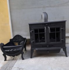 Dorello Şömine Soba Döküm – Yüksek Isı Verimli, Camlı Odun Sobası Çamlıca Model