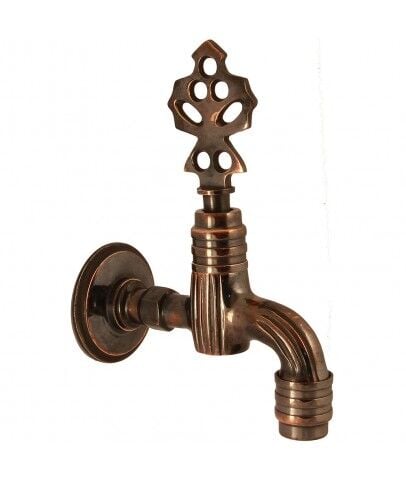 Dekoratif Pirinç Musluk – Antik Görünümlü Duvar Tipi